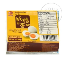 Cooked Salted Duck Eggs - 6 eggs