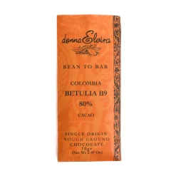 Donna Elvira Single Origin Colombia Betulia B9 80% Chocolate Bar, 70g
