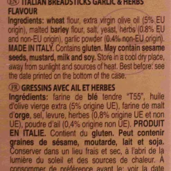 Grissini Garlic & Herbs Breadsticks, 125g