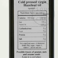Huilerie Beaujolaise Organic Hazelnut Oil, Cold Pressed, 250ml