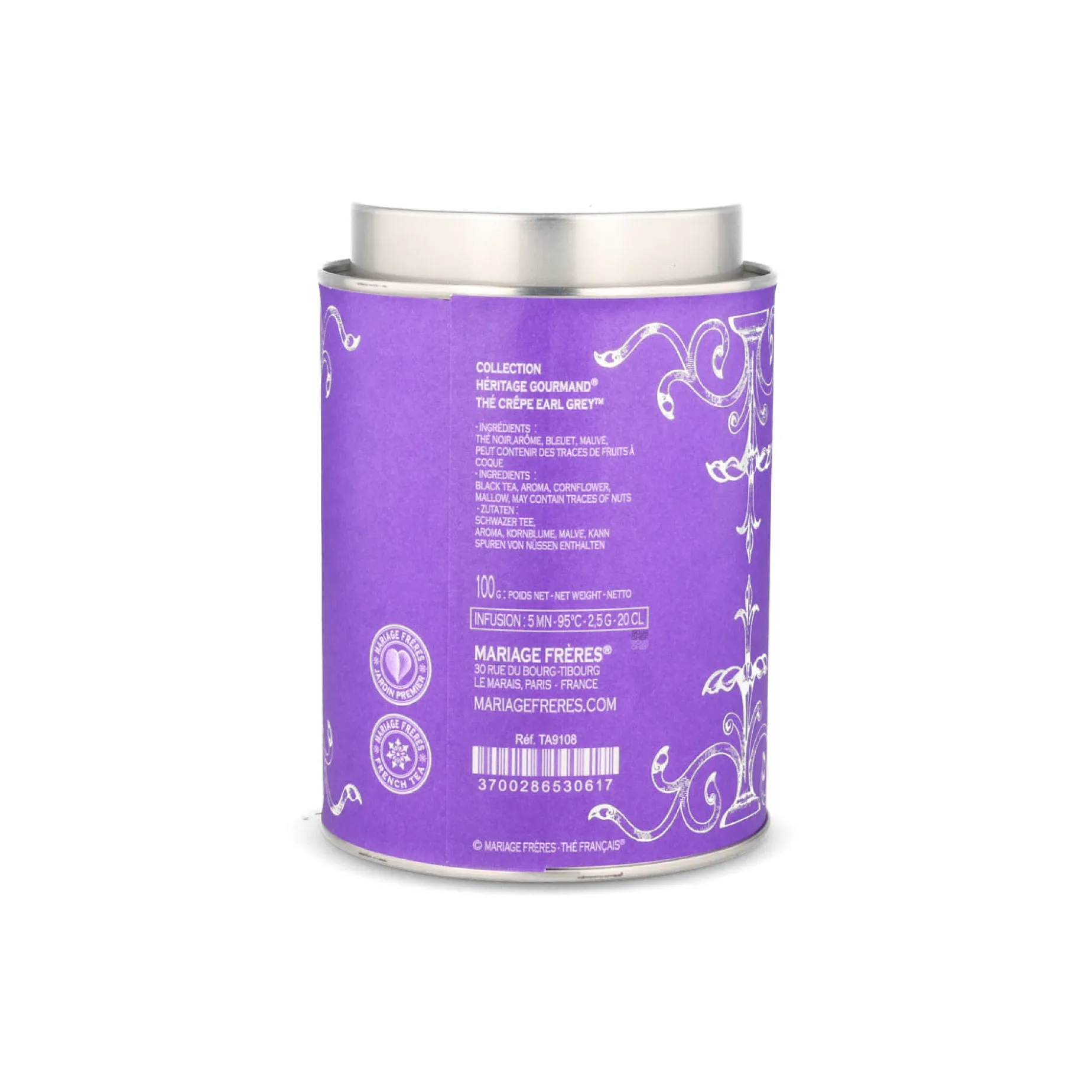 Mariage Freres Heritage Gourmand Crepe Earl Grey Black Loose Tea, 100g