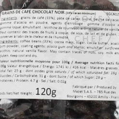 Mazet Chocolate Covered Espresso Beans, 120g