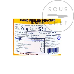 Navarrico Hand-Peeled Peach Halves in Syrup, 950g