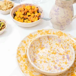 Puglia Lilac and Yellow Splatter Bowl, 12cm