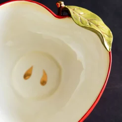 Rockett St George Apple Bowl with Gold Detail, 19.5x21cm