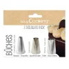 Scrap Cooking Set of 3 Stainless Steel Yule Log Piping Nozzles