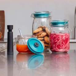 Set of 3 Airtender x Kilner Clip Top Jars with Vacuum Seal Lids
