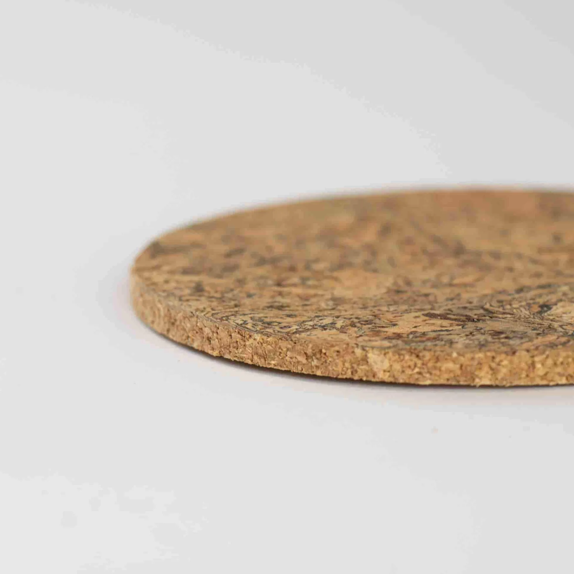 Set of 4 Marbled Cork Round Coasters, 10cm