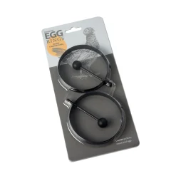 Set of 2 Non-Stick Egg Rings with Folding Handle