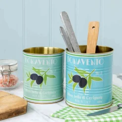 Set of 2 Olive Utensil Jars