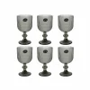 Set of 6 Ribbed Green Wine Glasses, 255ml