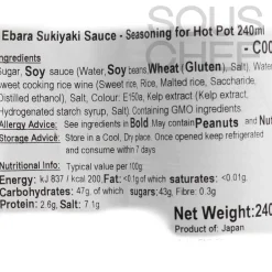 Short Dated Ebara Sukiyaki Sauce - Seasoning for Hot Pot, 240ml