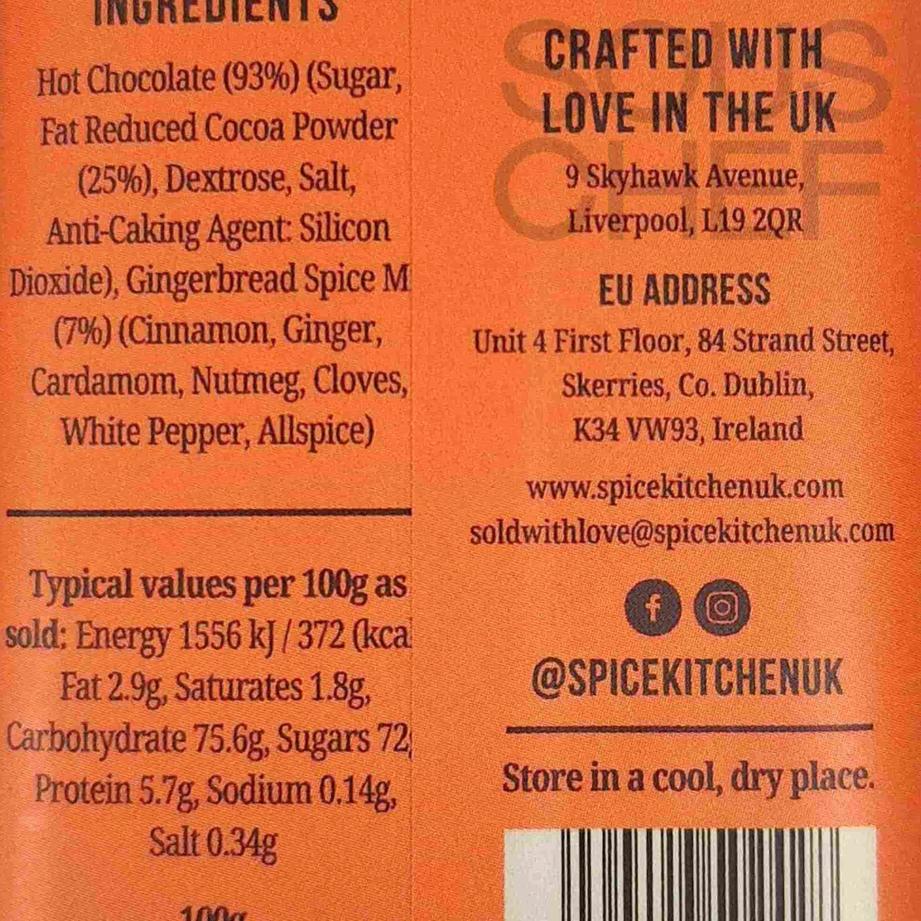 Spice Kitchen Gingerbread Hot Chocolate, 100g