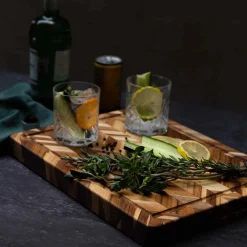 Teakhaus Herringbone Cutting Board Medium Thickness, Large