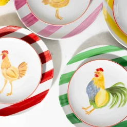 The Platera Pink Stripe Porcelain Dinner Plate, 27.5cm