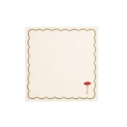 The Platera Set of 4 Mushroom Design Linen Napkins