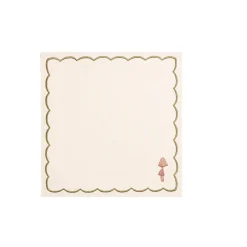 The Platera Set of 4 Mushroom Design Linen Napkins