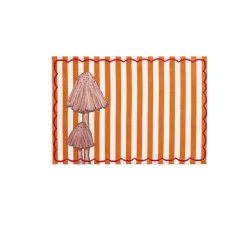 The Platera Striped Mushroom Cotton Placemat