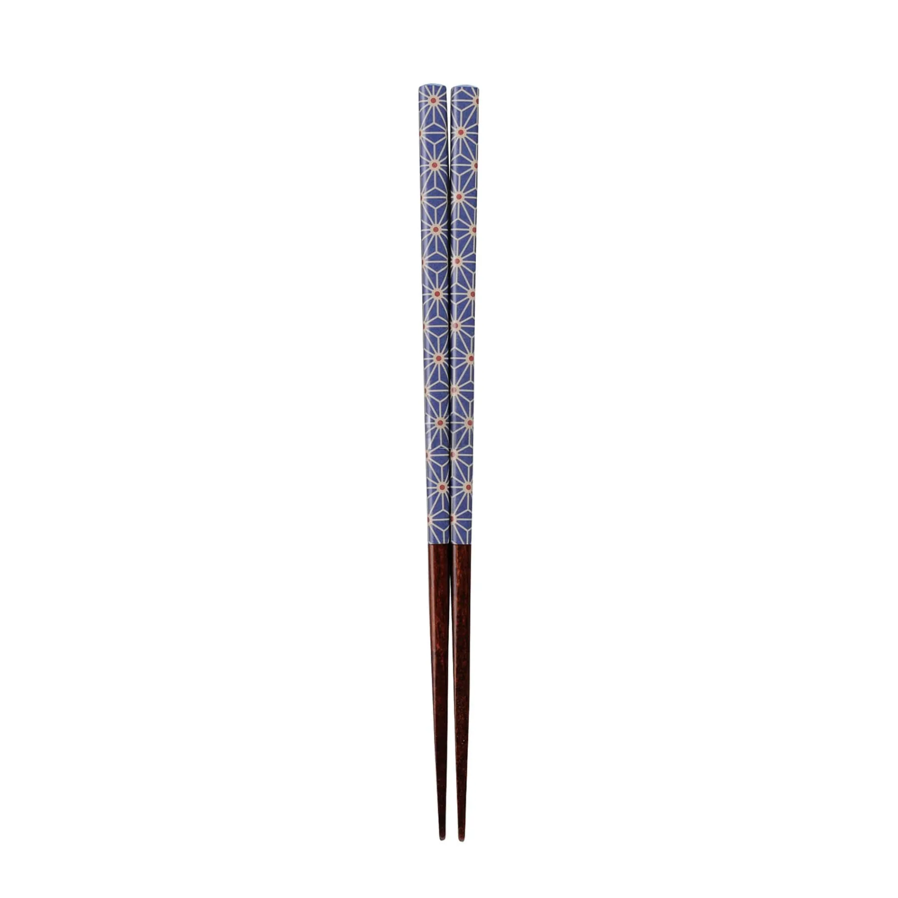Traditional Japanese Lancewood Navy Asanoha Washi Chopsticks, 23cm