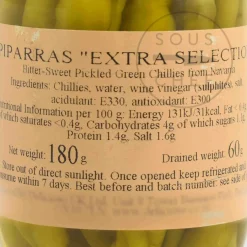Ubidea Piparras Navarra Chilli Peppers, 180g