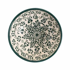 Yesil Ve Beyaz Boyali Cereal Bowl, 15.5cm